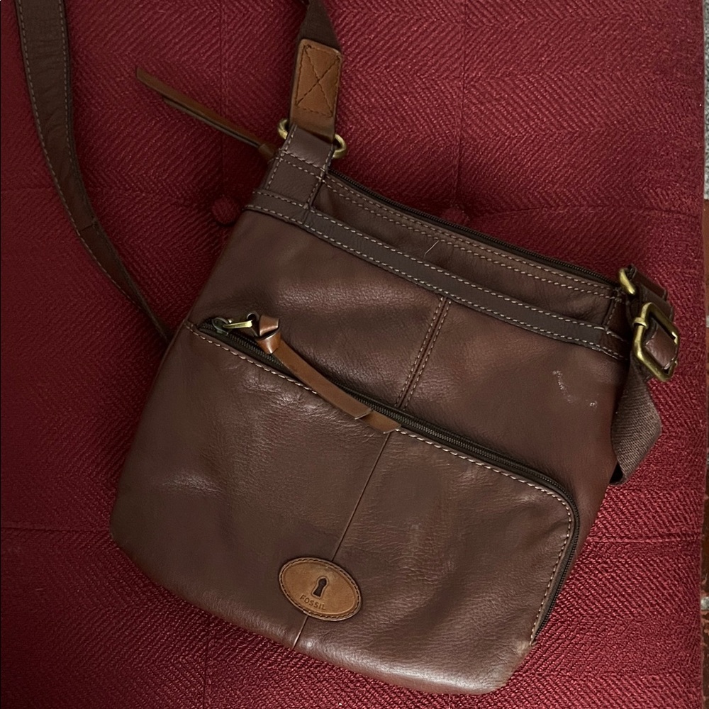 Fossil Rich Brown Leather Bag
